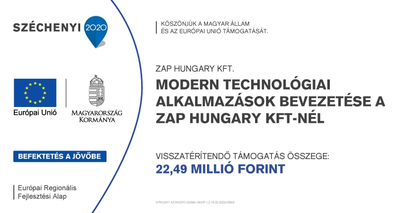 Modern technológiai alkalmazások bevezetése a ZAP Hungary Kft.-nél